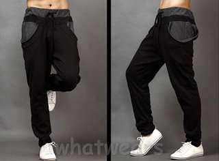 Fashion Mens Casual Sport Trousers Harem Pants Black Z1223  