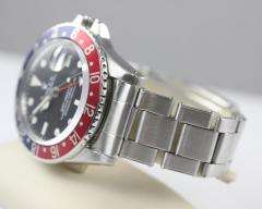 VINTAGE ROLEX GMT MASTER PEPSI ERROR DIAL STAINLESS STEEL RIVETED BAND 