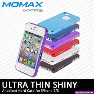 Momax Ultra Thin Shiny Metallic Case Cover iPhone 4 4S Free Protector 