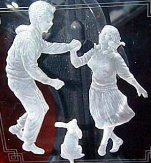 1977 Set (6) Heavy ETCHED CRYSTAL Norman Rockwell PLATE  