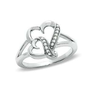 Love Intertwined Diamond Accent Ring in Sterling Silver   Size 7 SS 