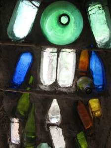 COBALT BLUE COLORED GLASS EMPTY WINE BOTTLES (PHOTO #1)