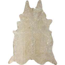 Hand picked Alexa Devour White Cowhide Leather Rug (5 x 7 