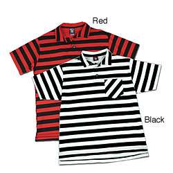Lucky 13 Mens Striped Pogo Polo Shirt  