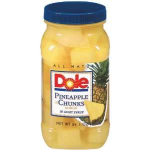 Dole Plastic Jars Pineapple Chunks in Light Syrup   8 Pack  