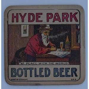  Beer Coaster Hyde Park 1950`s 3 5/8 Square Everything 