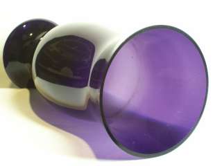 Pressed Amethyst Glass Pedestal Footed Vase Royal Purple Sanded Rim 10 