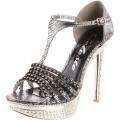 Celeste Womens Natalie 01 Silver T strap Sandals 