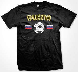 Russia Soccer Mens T Shirt Football Russian Flag Tee  
