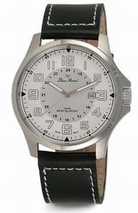 Lucien Piccard Black Leather 100m Military Date Watch 085785024267 