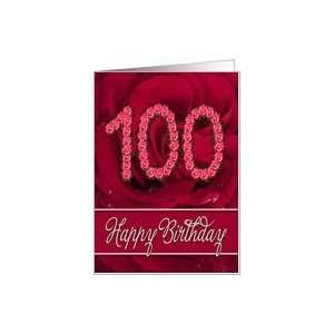 100th birthday with numbers made from roses Card  Toys & Games 