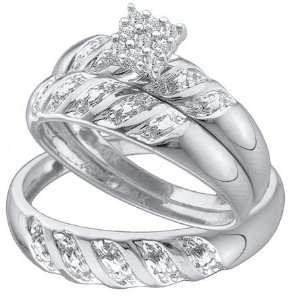   Diamond Matching His & Hers Men + Women Trio Wedding Engagement Ring