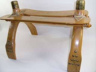 Vintage Brown Camel Saddle Bench Stool Chair  