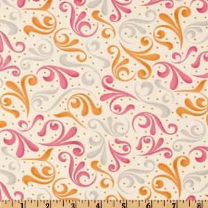  44 Wide Moda Sunkissed Secret Garden Ivory/Pink Fabric 