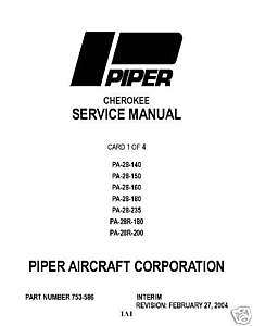 Piper Cherokee Service Manual PA 28 140/150/160/180/200  