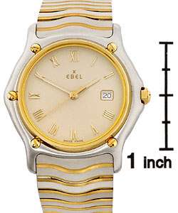 Ebel Sport Classic Mens Two tone Ivory Dial Bracelet Watch 