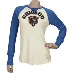  Womens Chicago Bears Stencil Long Sleeve Thermal Top 