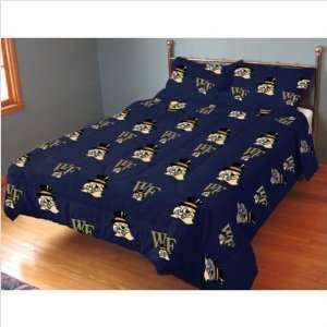   College Covers Wake Forest Printed Sheet Set in White