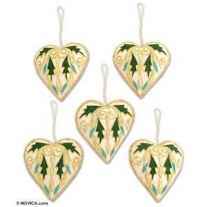 Ornaments, Victorian Heart (set of 5) 