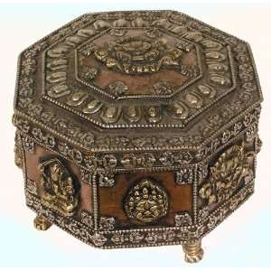  Tibetan Silver Copper Offering Box for Crystals 