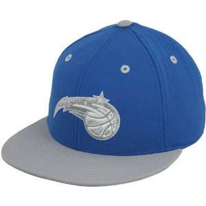   Blue Gray Blue Basic Logo Flat Brim Fitted Hat