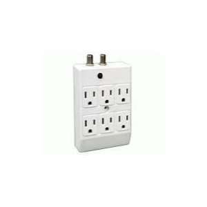   SM WG6V 6 Outlet Surge Suppressor with Coax Protection Electronics