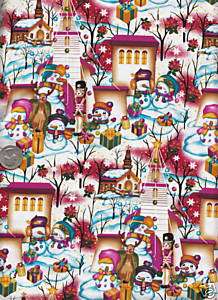 Christmas Snowman/Houses/Village Fabric 2 7/8 yd.  