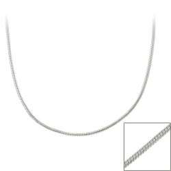   Silver Round 24 inch Italian Snake Chain Necklace  