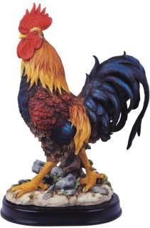 Multicolored Rooster Chicken Statue Decoration Figure  