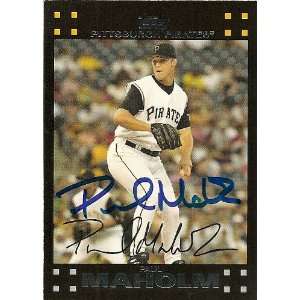 Paul Maholm Signed Pittsburgh Pirates 2007 Topps Card 