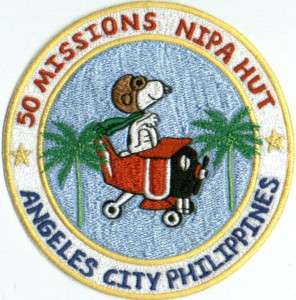 130304764 Nipa Hut Angeles City Philippines 100 Missions Patch  