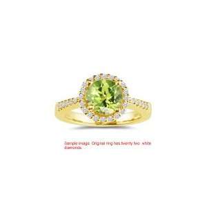  0.17 Cts Diamond & 0.56 Cts Peridot Ring in 18K Yellow 