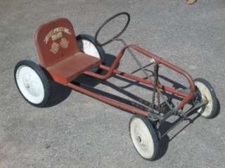 1960s RARE steel AMF PEDAL CAR SCAT CAR / peddle pedle red tin toy 