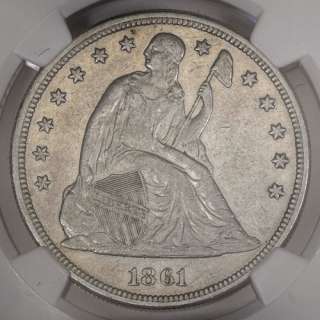 1861 SEATED LIBERTY DOLLAR ~ NGC EXTREMELY FINE DETAILS  