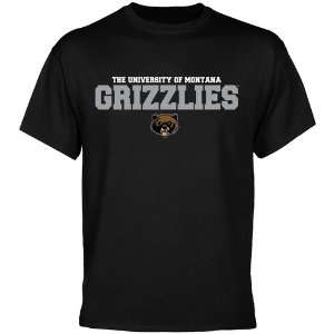  Montana Grizzlies Black University Name T shirt Sports 