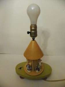 Vintage Thorens Music Box Brahms Lullaby Carousel Lamp  