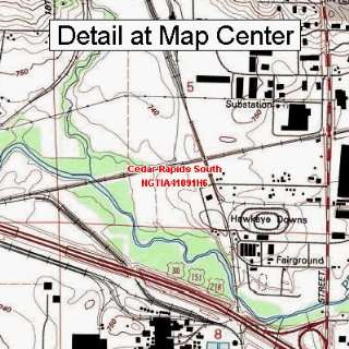 USGS Topographic Quadrangle Map   Cedar Rapids South, Iowa (Folded 