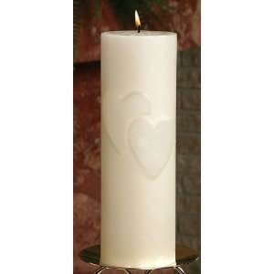  Ivory Embossed Hearts Unity Candle 