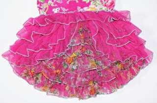 Ooh La La Couture Pink Floral Racerback Tulle Bustle Dress Shrug 4 