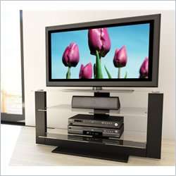 Sonax Atlantic 32 52 Inch Flat Panel TV Stand in Black Lacquer Finish 