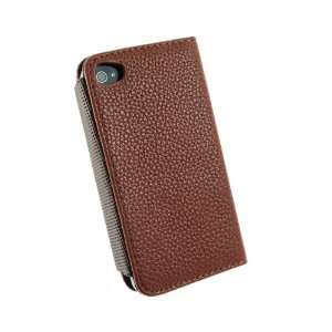  Brown Hand Strap Credit Card Slot Wallet PU leather Case 