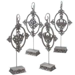   Decorative Jeweled Silver Royal Crown Stands 6.75