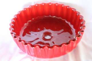 RED W PATTERN TEMPERED GLASS VESSEL SINK VANITY BATHROOM V8141  