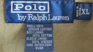 POLO Ralph Lauren Mens BROWN LEATHER JACKET PONY COAT  