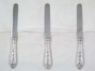  Antique Sterling Silver Handle Tea or Butter Knives dated 1908  