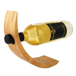 Gravity Defying Wine Bottle Stand   Wood, Single Bottle Holder  