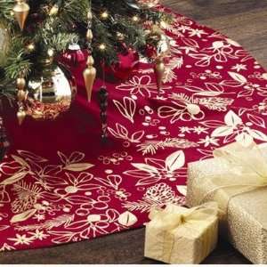  Tag 631451 Elegant Holiday Tree Skirt, 52 Inch, Red with 