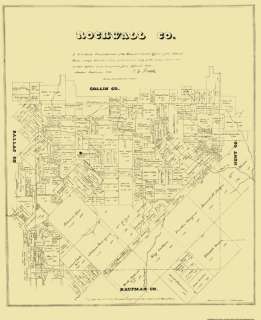 ROCKWALL COUNTY TEXAS (TX) LANDOWNER MAP 1880 MOTP  
