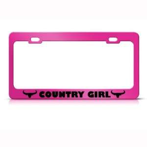  Country Girl Cowgirl Cow Rebel Metal license plate frame 