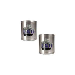  LSU Fighting Tigers NCAA 2pc Stainless Steel Can Holder 